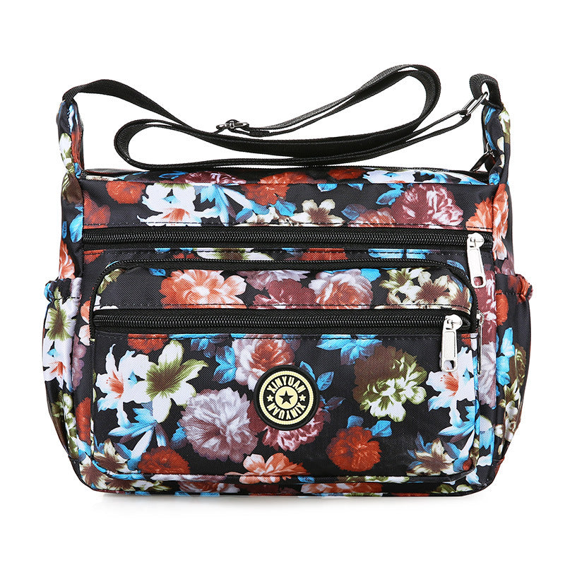 Wholesale Oxford Cloth Flower Cloth Diagonal Span Large Capacity Canvas Shoulder Bags